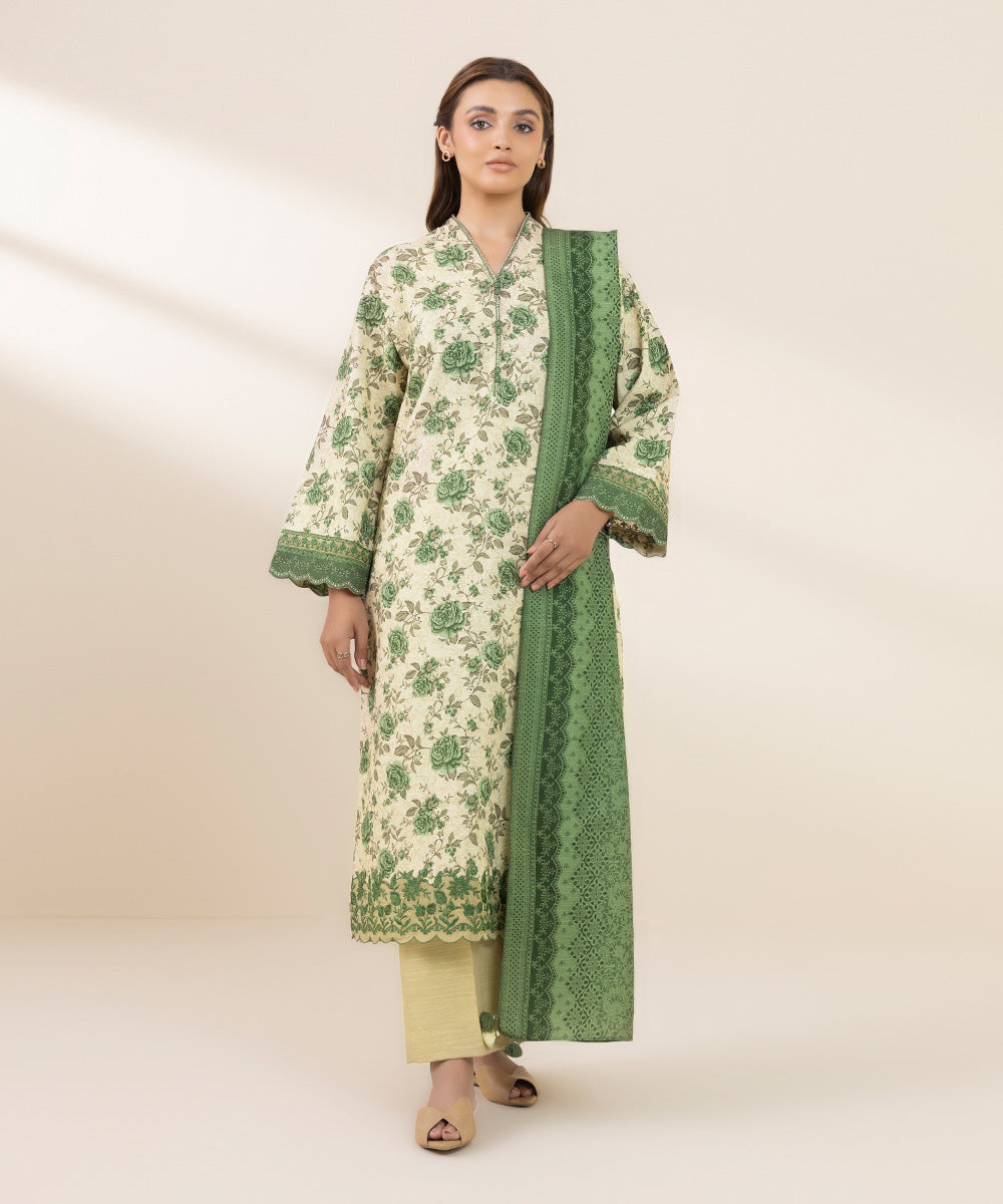 Libasco Sapphire 3 Piece Custom Stitched Suit - Green - LB288668