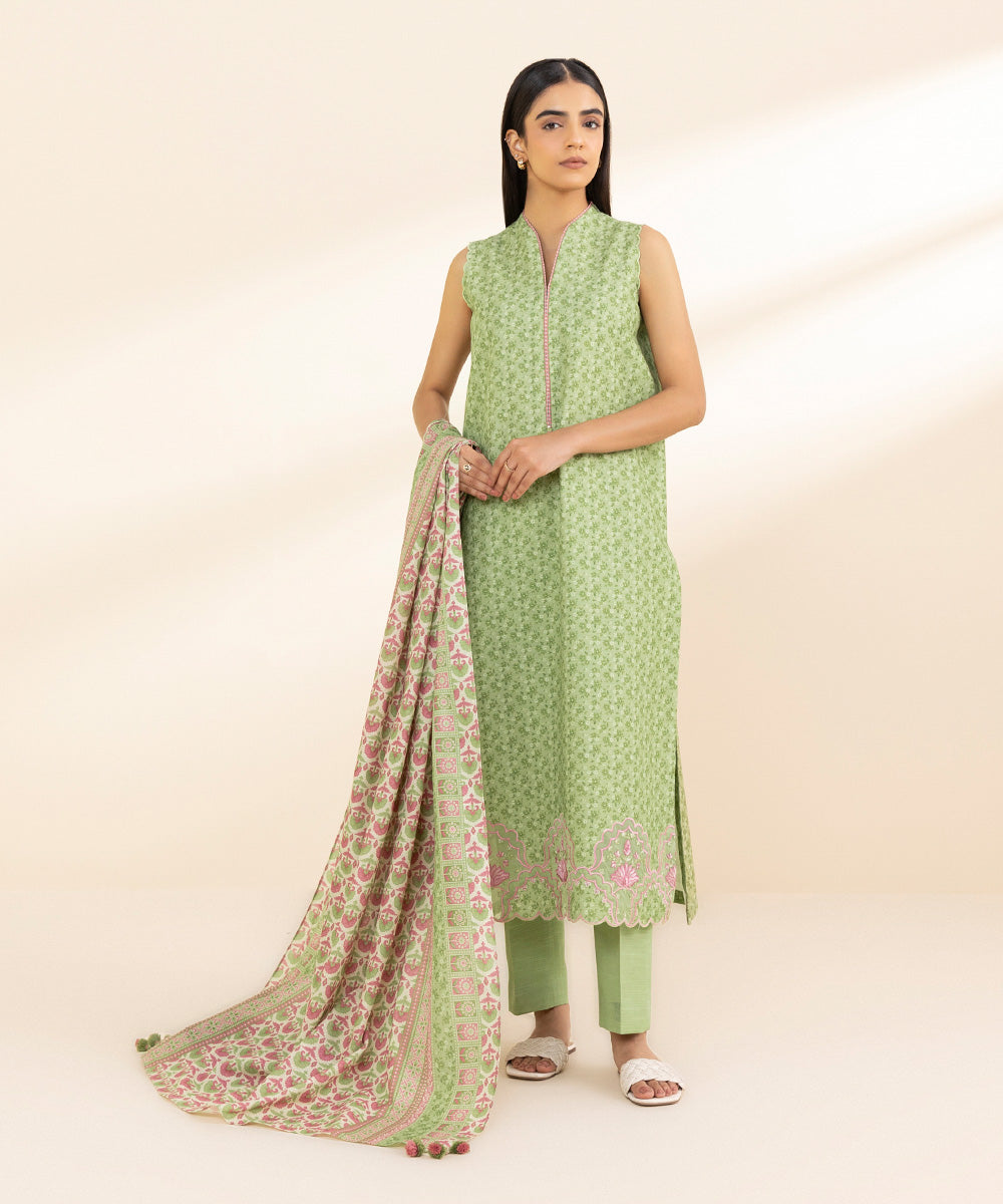 Sapphire 3 Piece Custom Stitched Suit - Green - LB288669