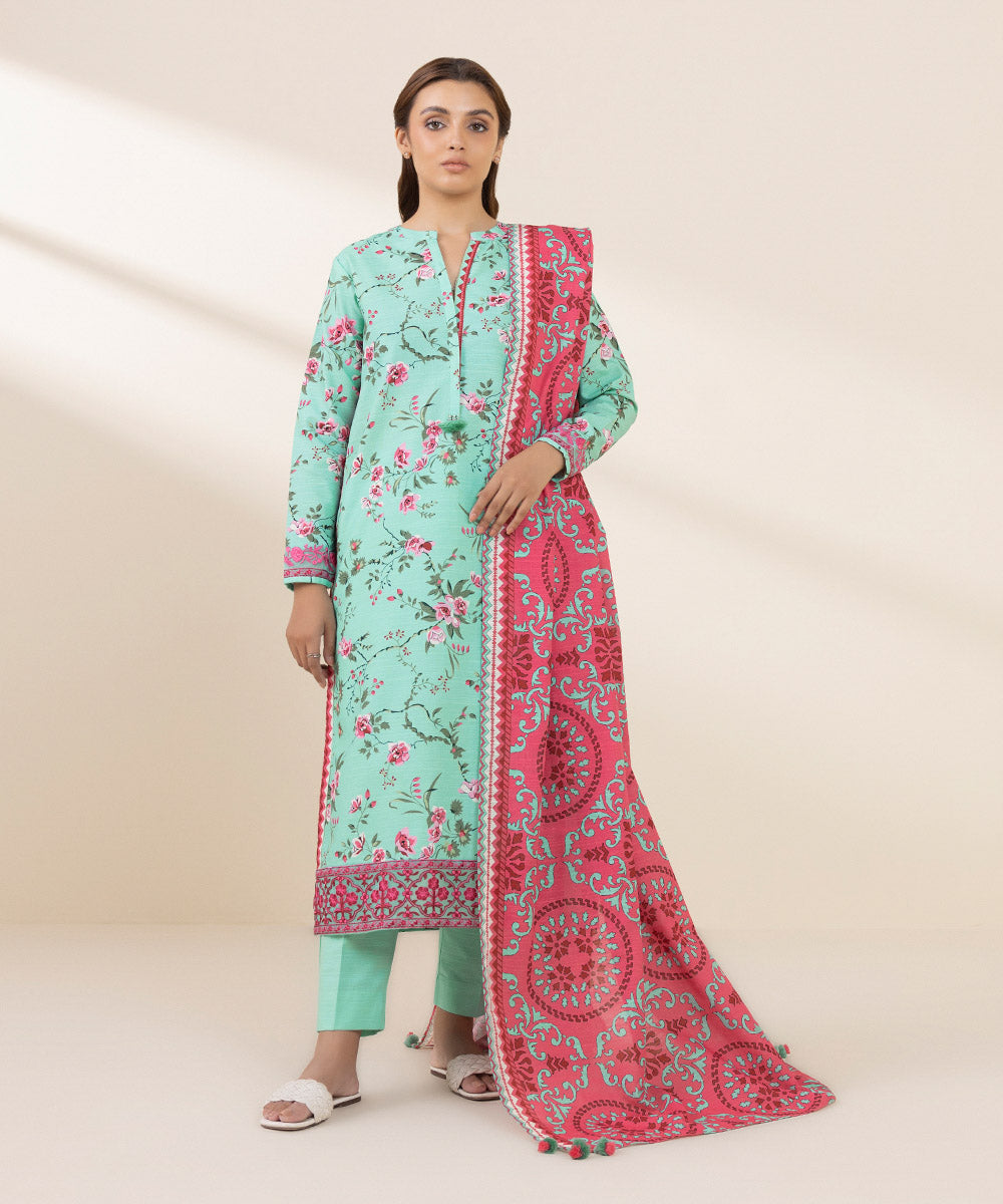 Libasco Sapphire 3 Piece Custom Stitched Suit - Aqua - LB288558