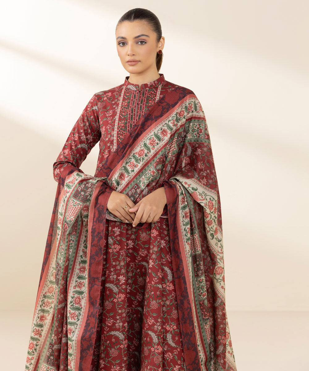 Sapphire 3 Piece Custom Stitched Suit - Maroon - LB289256