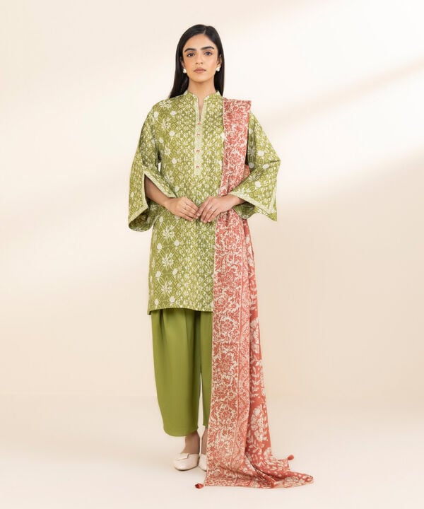 Sapphire 3 Piece Custom Stitched Suit - Green - LB29279