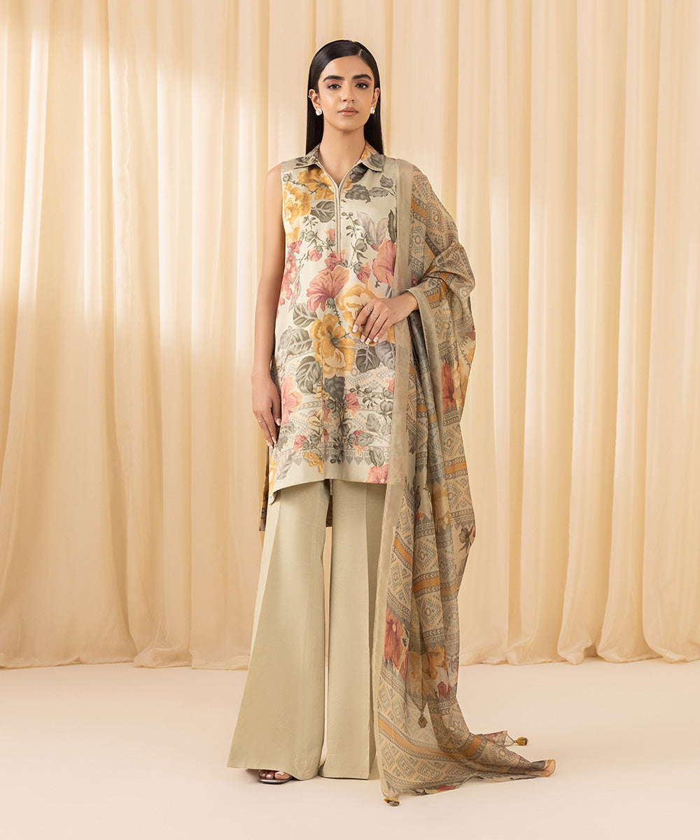 Sapphire 3 Piece Custom Stitched Suit - Beige - LB288114