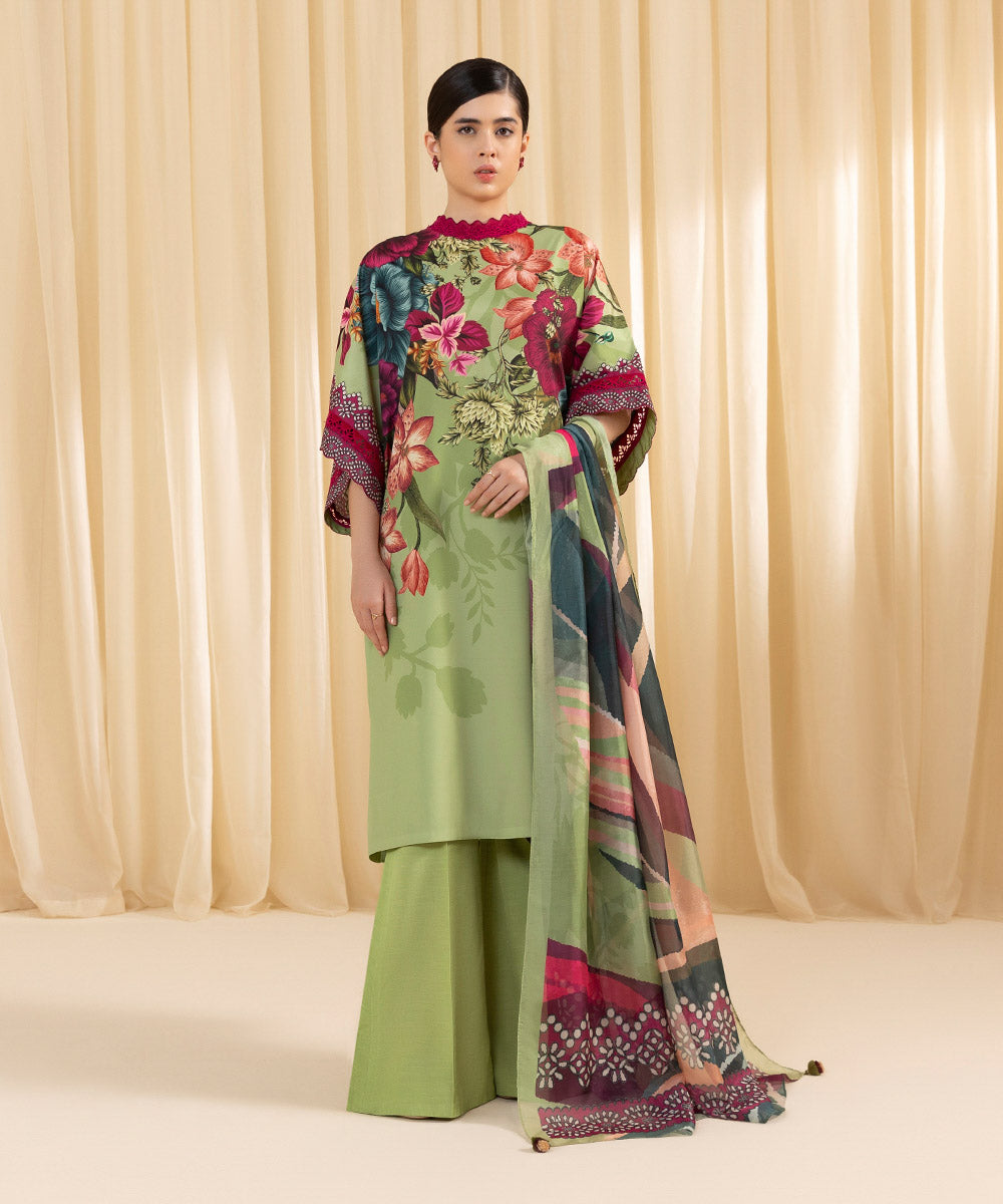 Sapphire 3 Piece Custom Stitched Suit - Green - LB288112