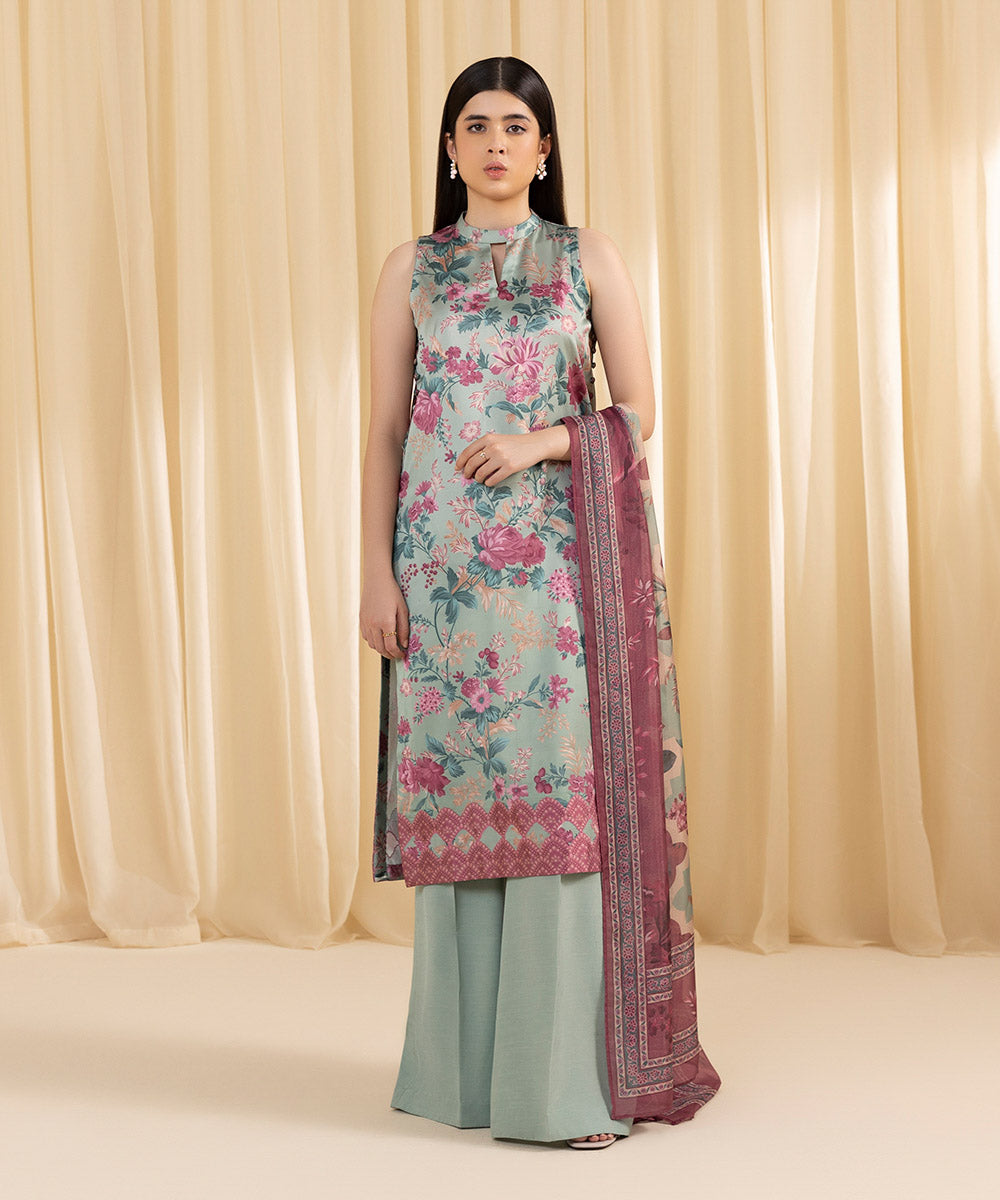 Sapphire 3 Piece Custom Stitched Suit - Green - LB288111