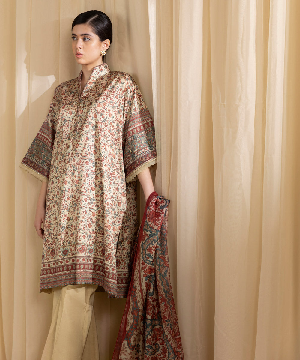 Sapphire 3 Piece Custom Stitched Suit - Beige - LB288110