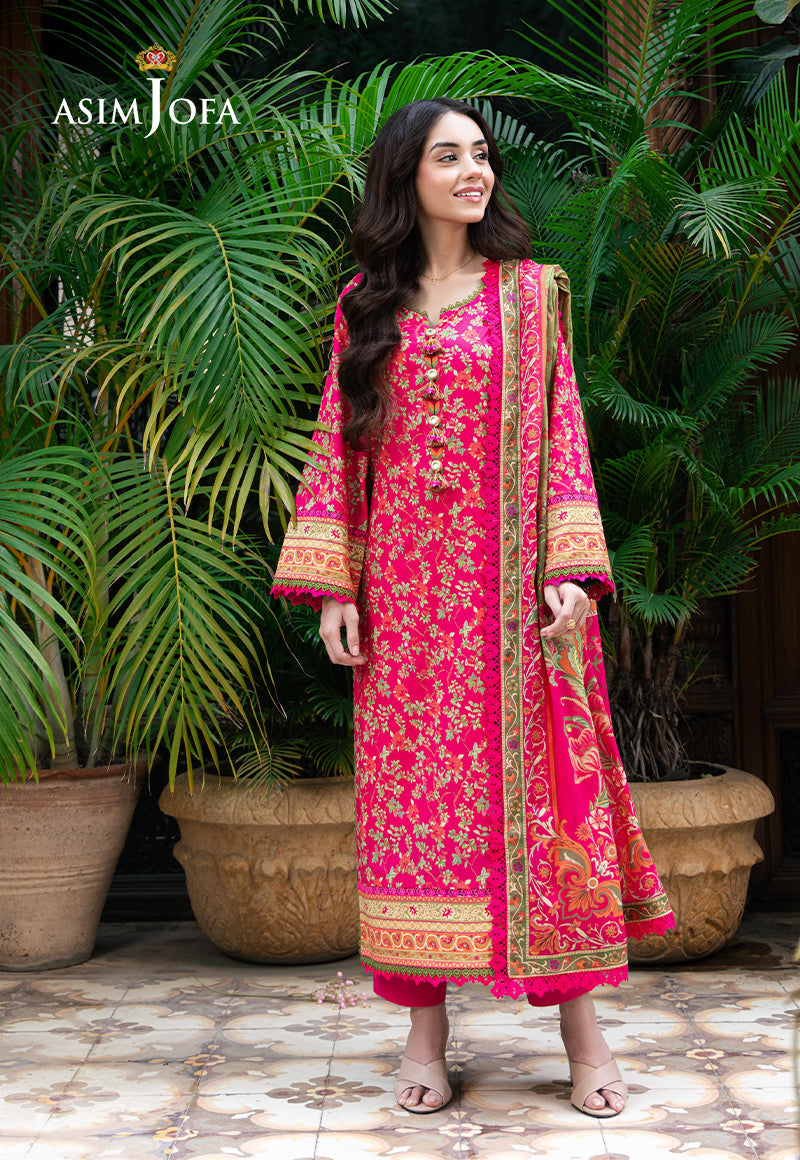 Asim Jofa 3 Piece Custom Stitched Suit - Pink - LB29462