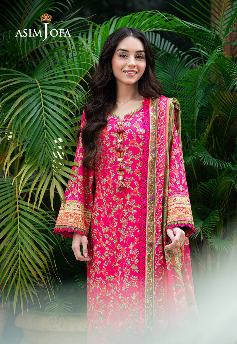 Asim Jofa 3 Piece Custom Stitched Suit - Pink - LB29462