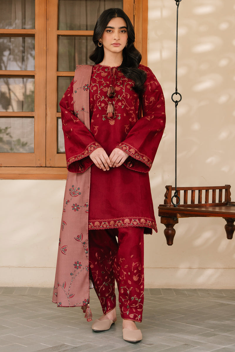 Jazmin 3 Piece Custom Stitched Suit - Red - LB288982