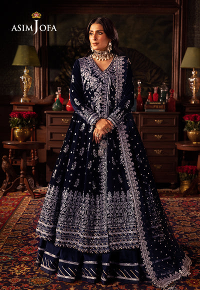 Asim Jofa 3 Piece Custom Stitched Suit - Blue - LB285115