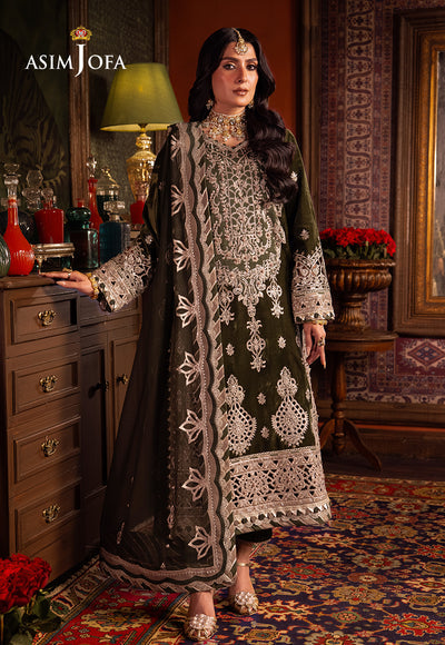 Asim Jofa 3 Piece Custom Stitched Suit - Green - LB285118