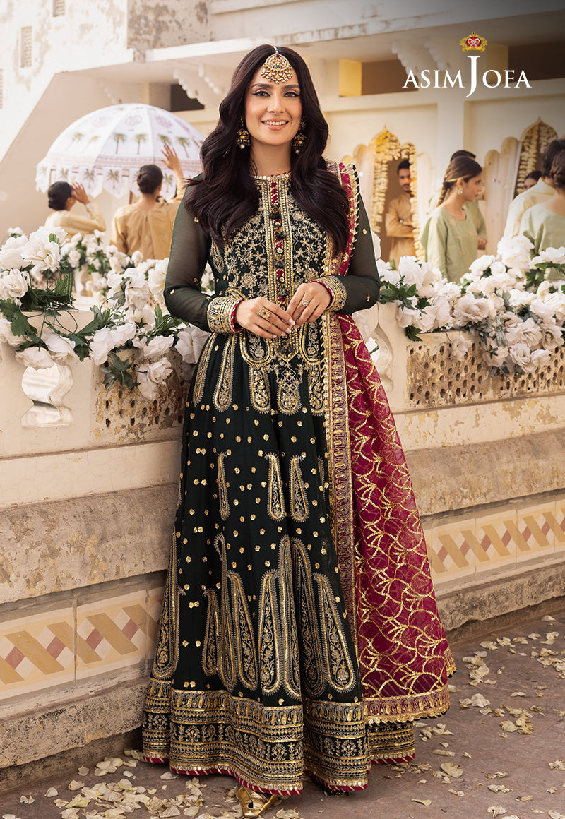 Asim Jofa 3 Piece Custom Stitched Suit - Green - LB285487