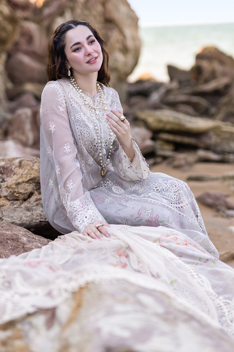 Qalamkar 3 Piece Custom Stitched Suit - Beige - LB285850