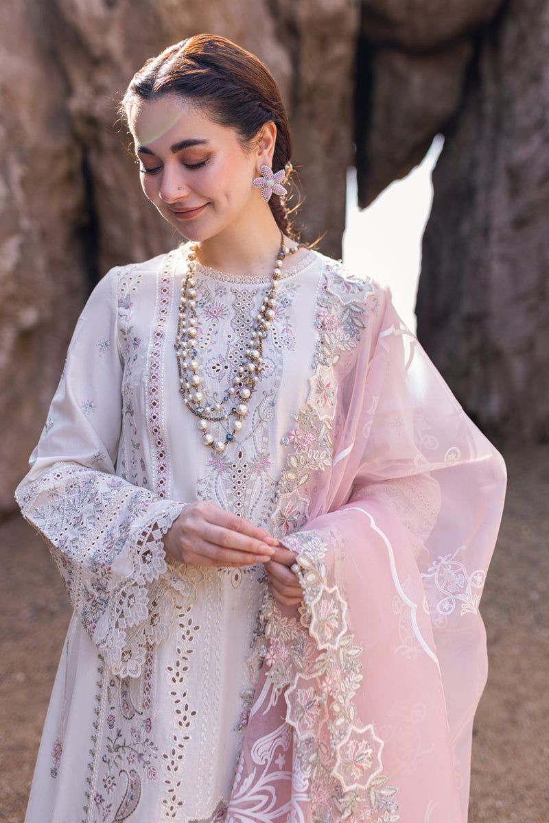 Qalamkar 3 Piece Custom Stitched Suit - Off-White - LB285853