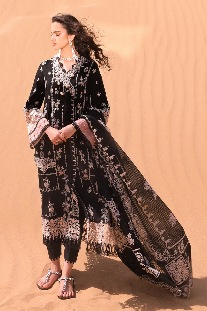 Qalamkar 3 Piece Custom Stitched Suit - Black - LB286781