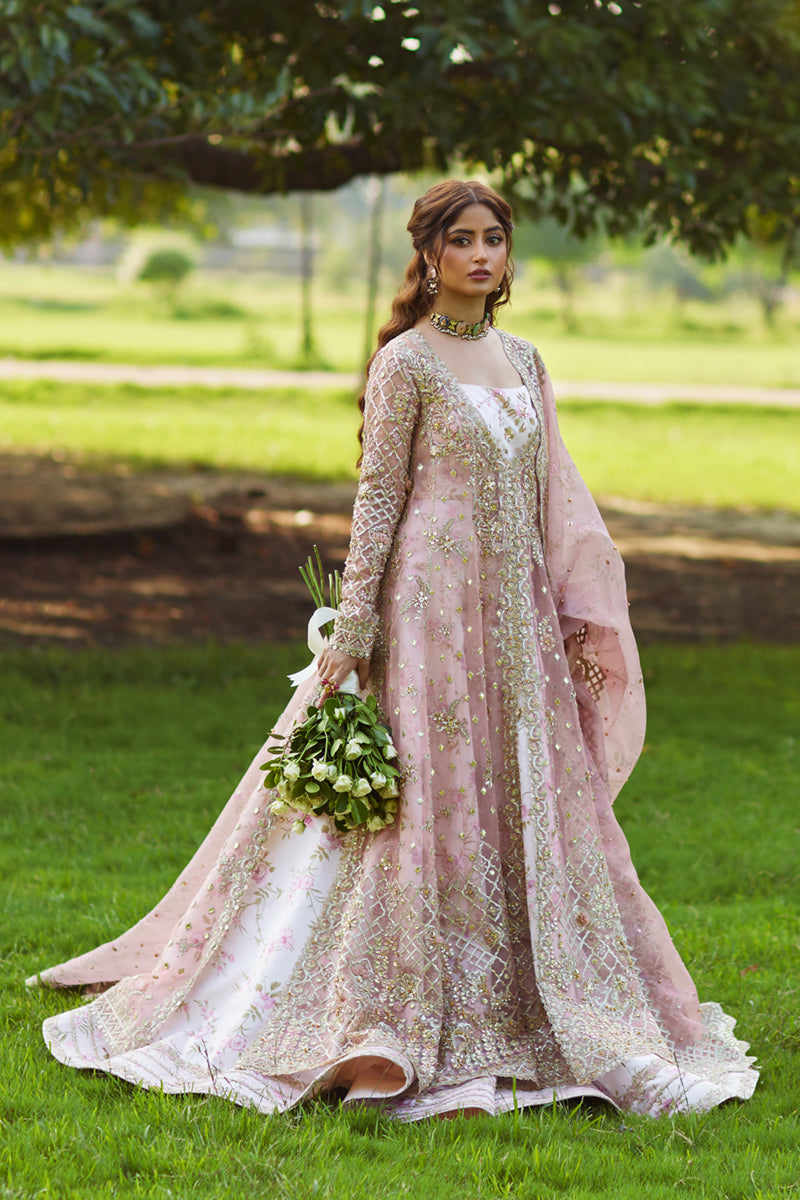 Qalamkar 3 Piece Custom Stitched Suit - Pink - LB289088