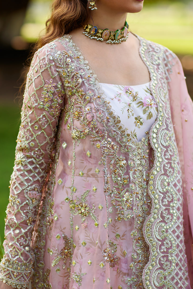 Qalamkar 3 Piece Custom Stitched Suit - Pink - LB289088