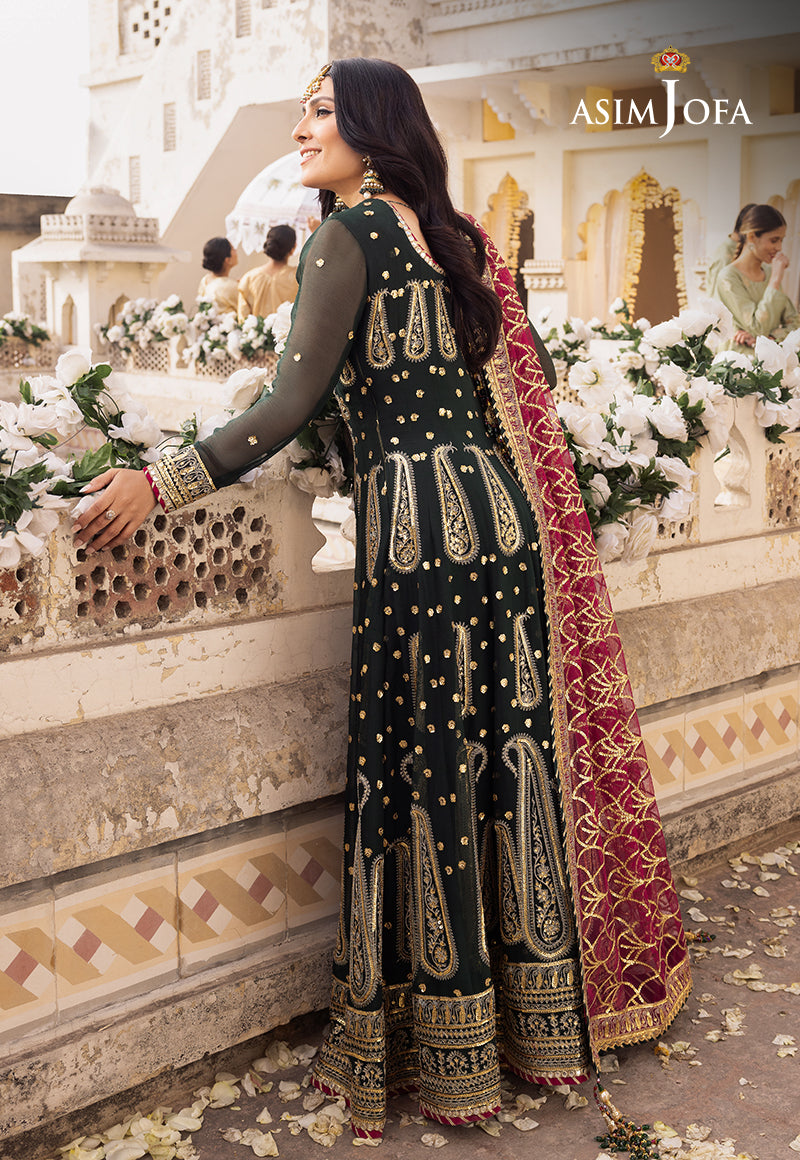 Asim Jofa 3 Piece Custom Stitched Suit - Green - LB285487