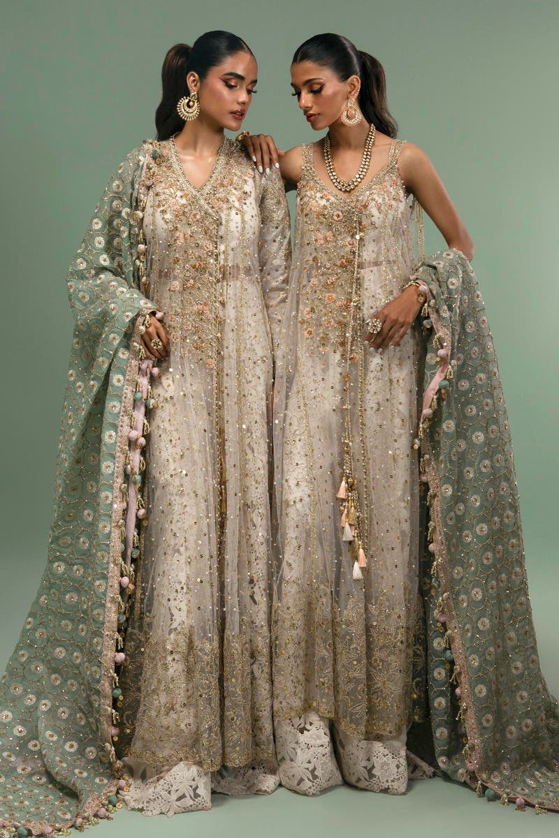 Sana Safinaz 3 Piece Custom Stitched Suit - Off-White - LB285159