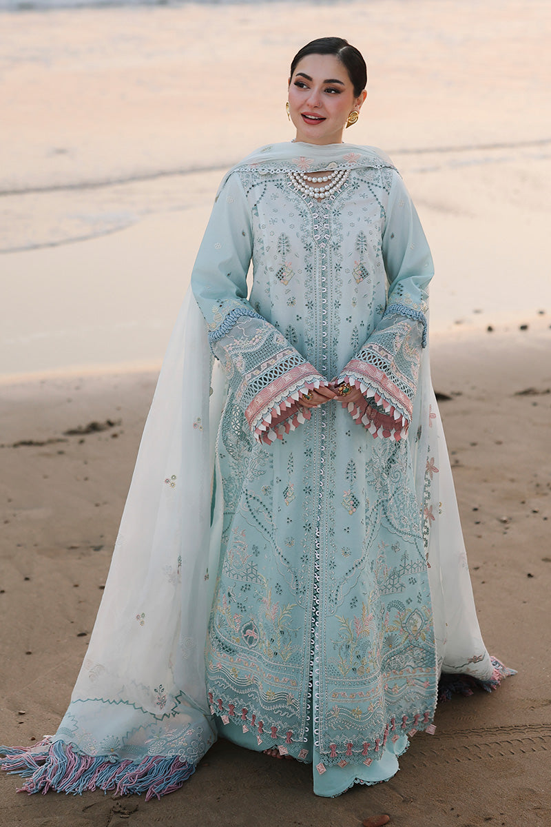 Qalamkar 3 Piece Custom Stitched Suit - Blue - LB31535