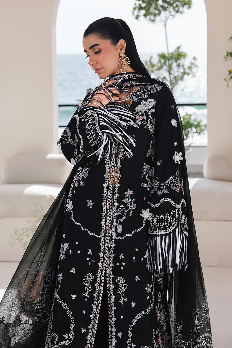 Qalamkar 3 Piece Custom Stitched Suit - Black - LB31536