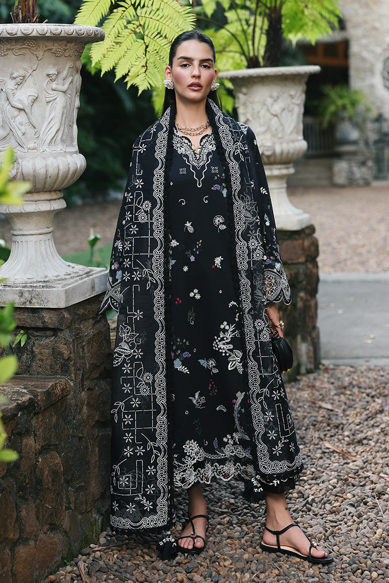 Qalamkar 3 Piece Custom Stitched Suit - Black - LB31544