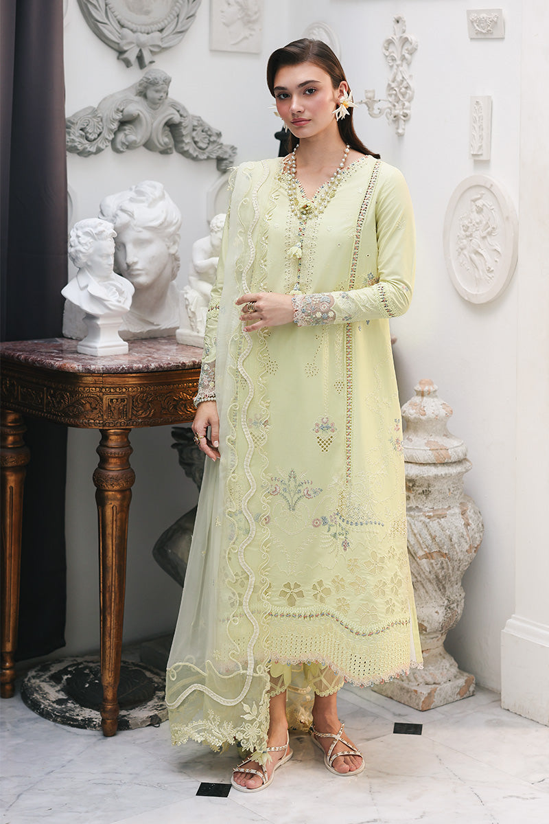 Qalamkar 3 Piece Custom Stitched Suit - Yellow - LB31543