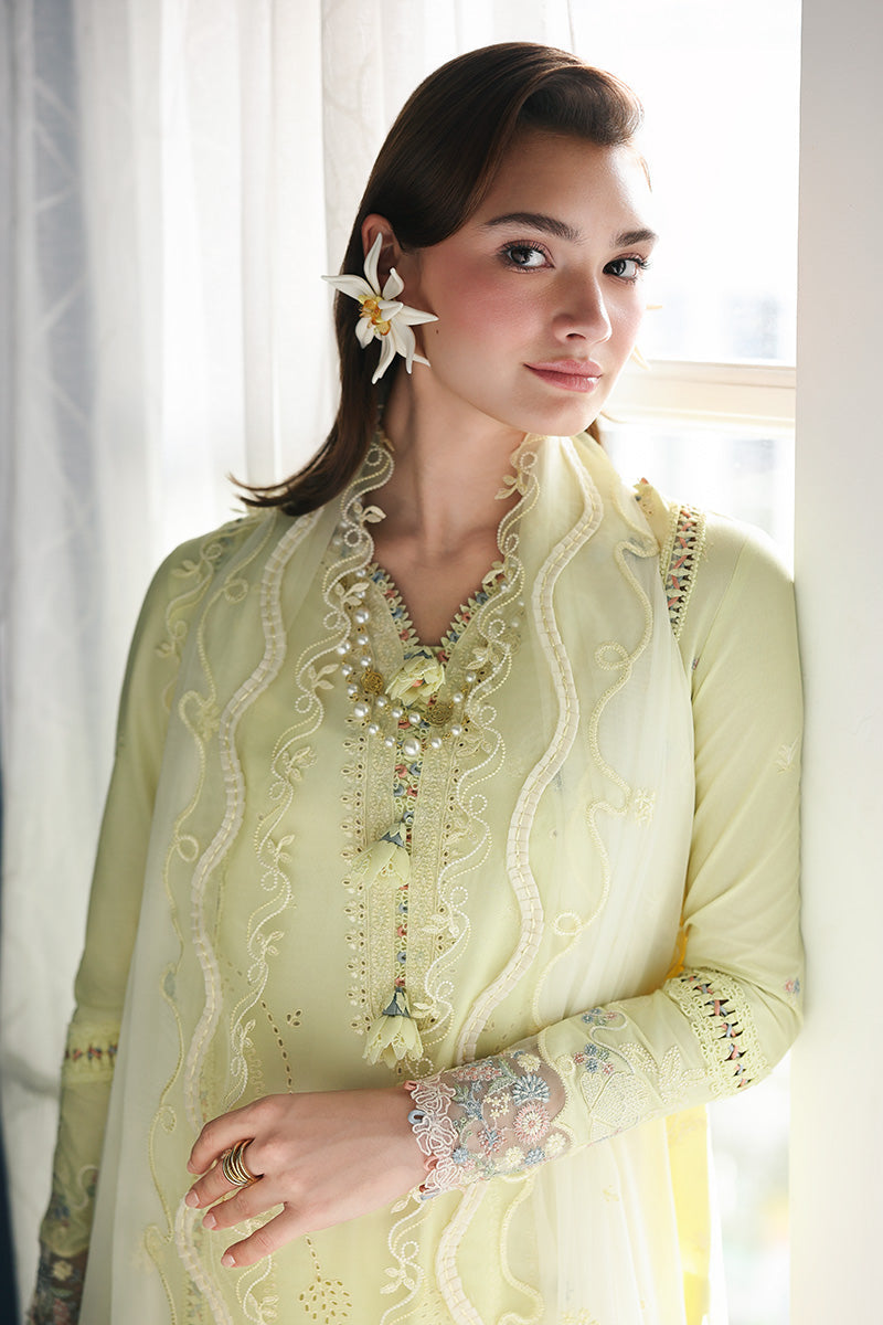 Qalamkar 3 Piece Custom Stitched Suit - Yellow - LB31543