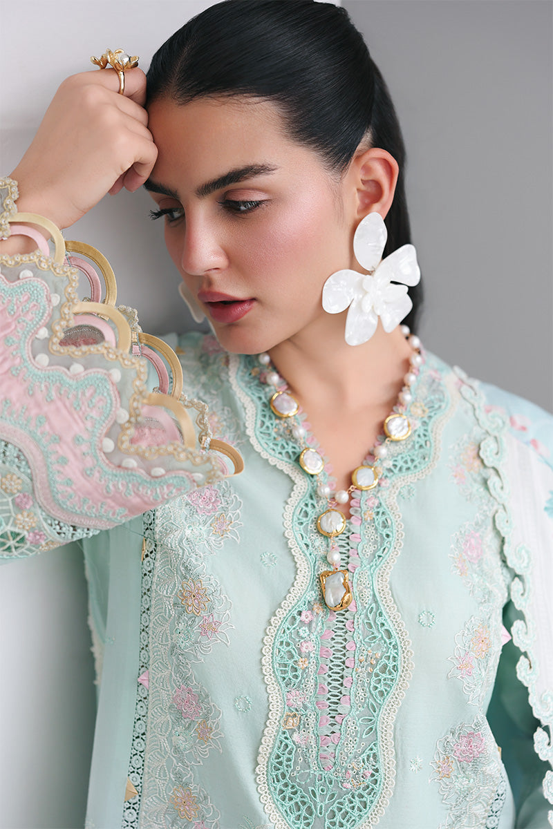 Qalamkar 3 Piece Custom Stitched Suit - Green - LB31548