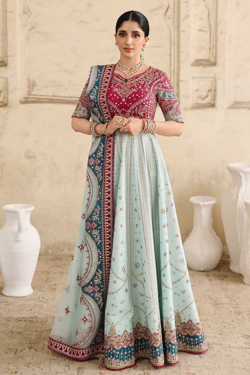 Qalamkar 3 Piece Custom Stitched Suit - Blue - LB31523