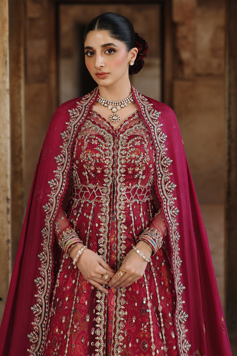 Qalamkar 3 Piece Custom Stitched Suit - Red - LB31526