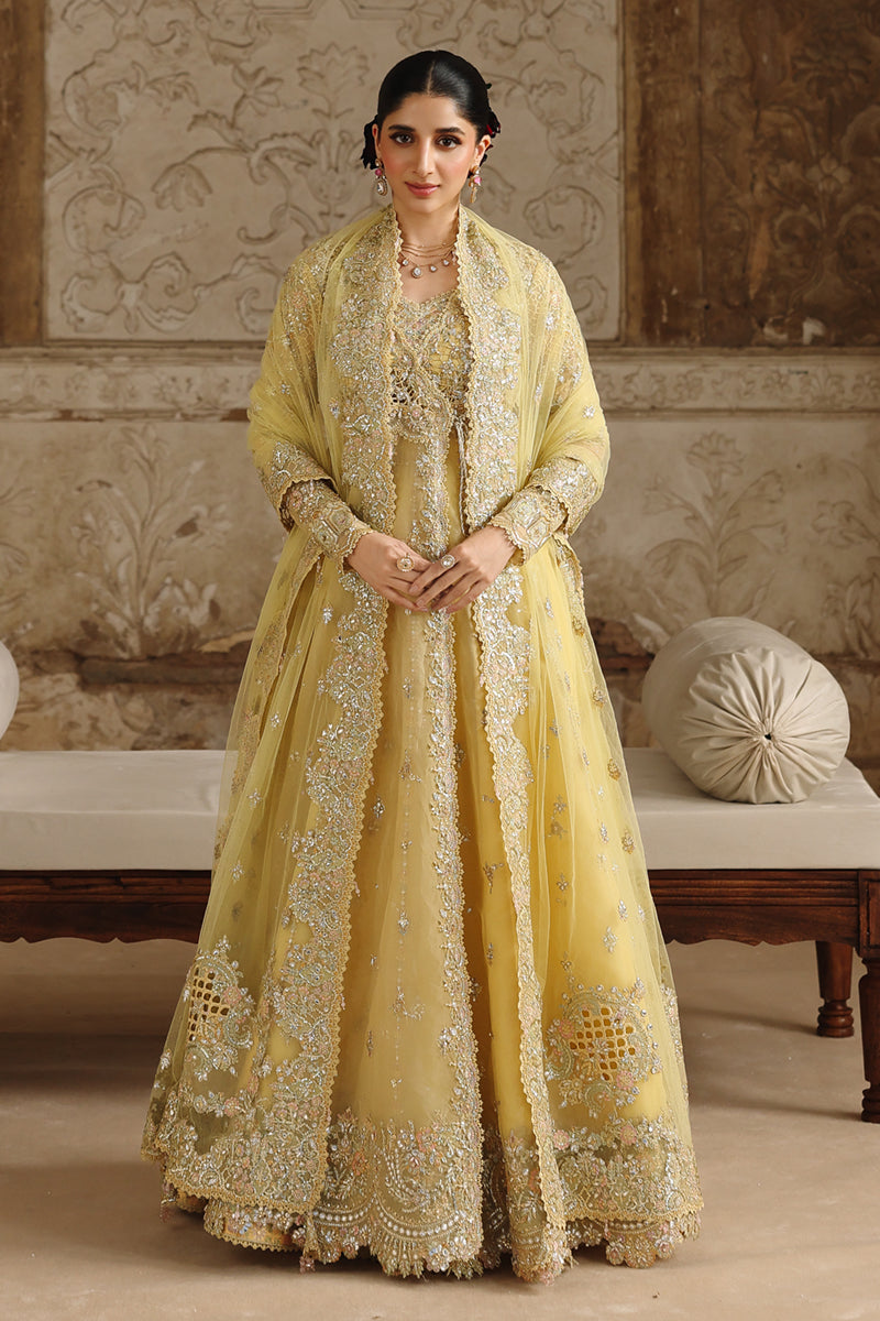 Qalamkar 3 Piece Custom Stitched Suit - Yellow - LB31527