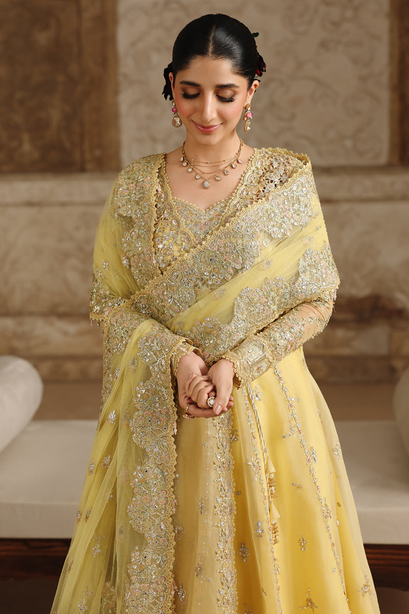 Qalamkar 3 Piece Custom Stitched Suit - Yellow - LB31527