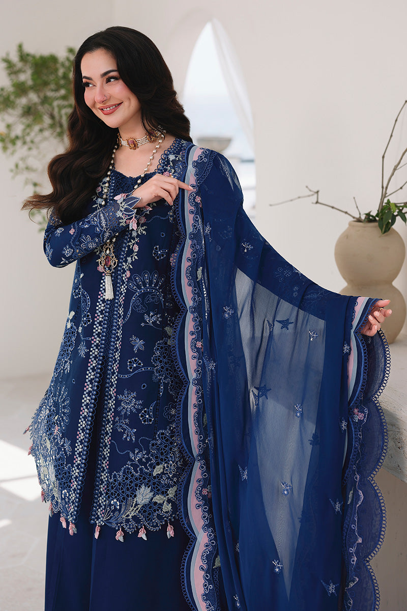 Qalamkar 3 Piece Custom Stitched Suit - Blue - LB31532