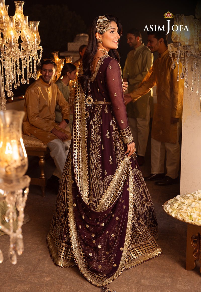 Asim Jofa 3 Piece Custom Stitched Suit - Purple - LB285492