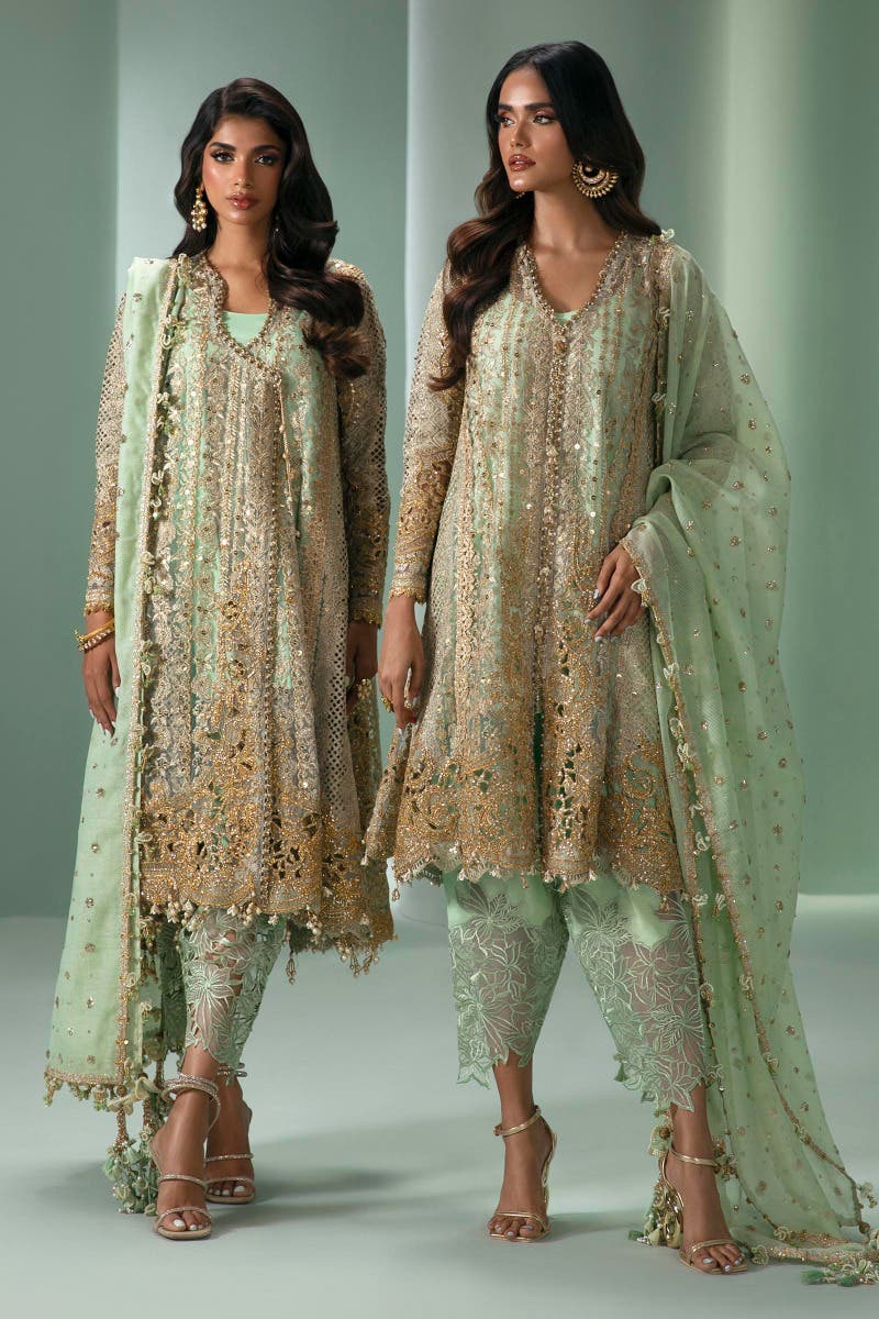 Sana Safinaz 3 Piece Custom Stitched Suit - Green - LB285155