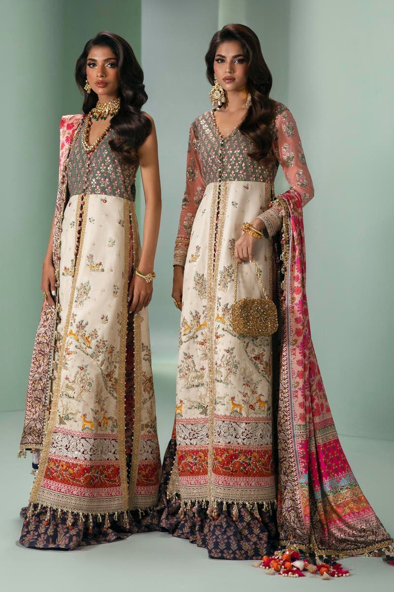 Sana Safinaz 3 Piece Custom Stitched Suit - Beige - LB285160