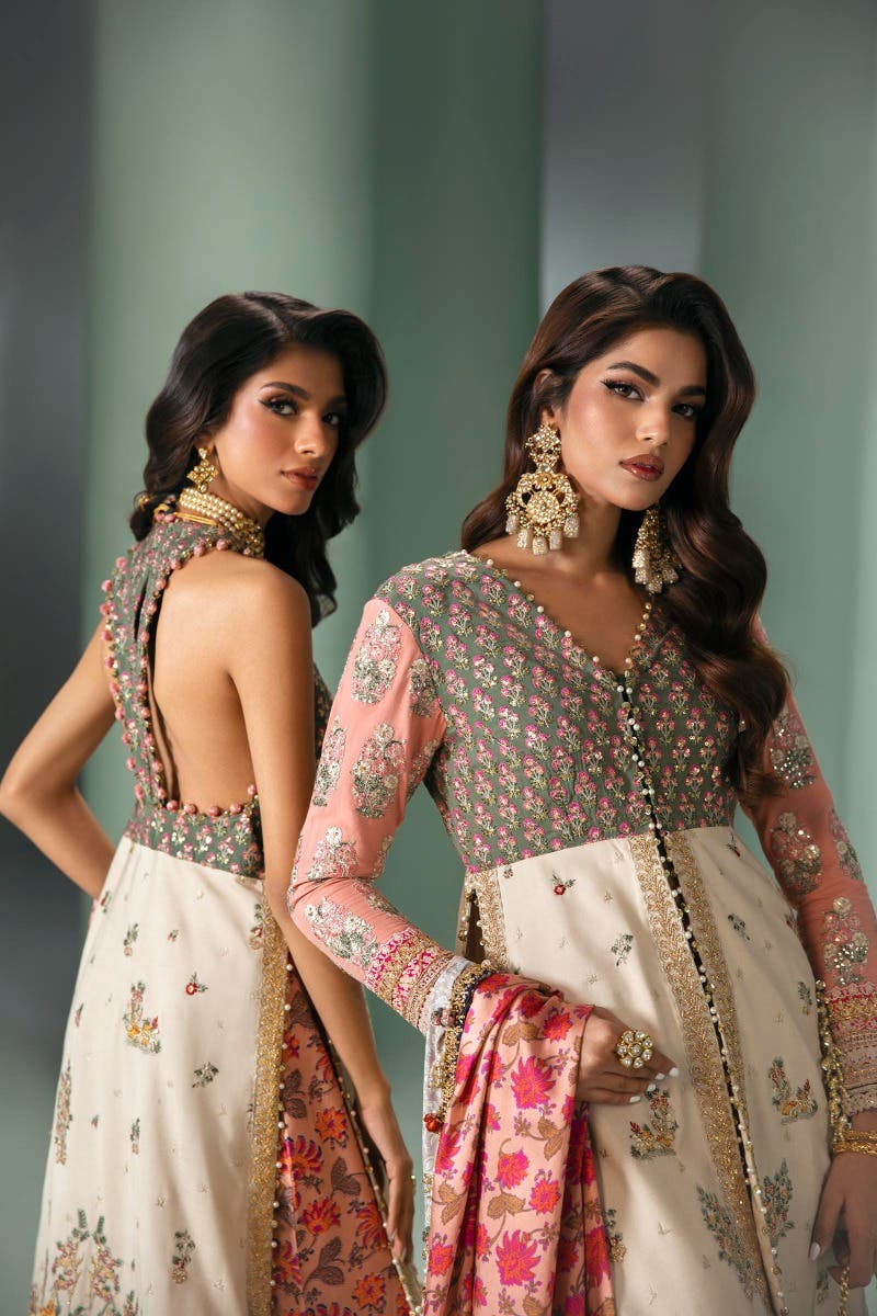 Sana Safinaz 3 Piece Custom Stitched Suit - Beige - LB285160