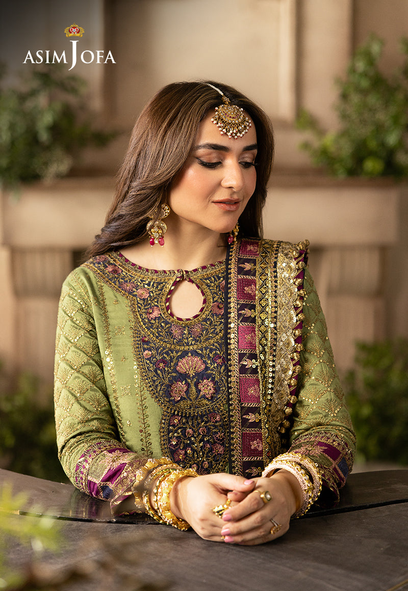 Asim Jofa 3 Piece Custom Stitched Suit - Green - LB285194