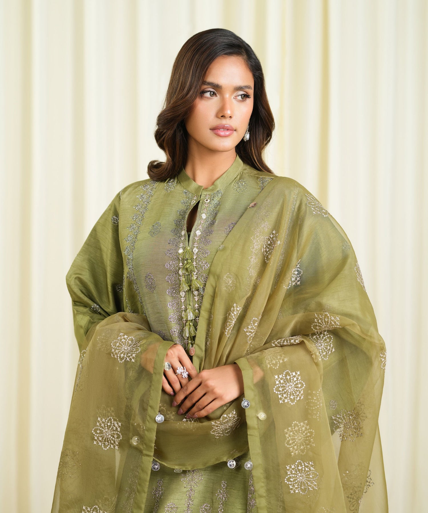 Sapphire 3 Piece Custom Stitched Suit - Green - LB31212
