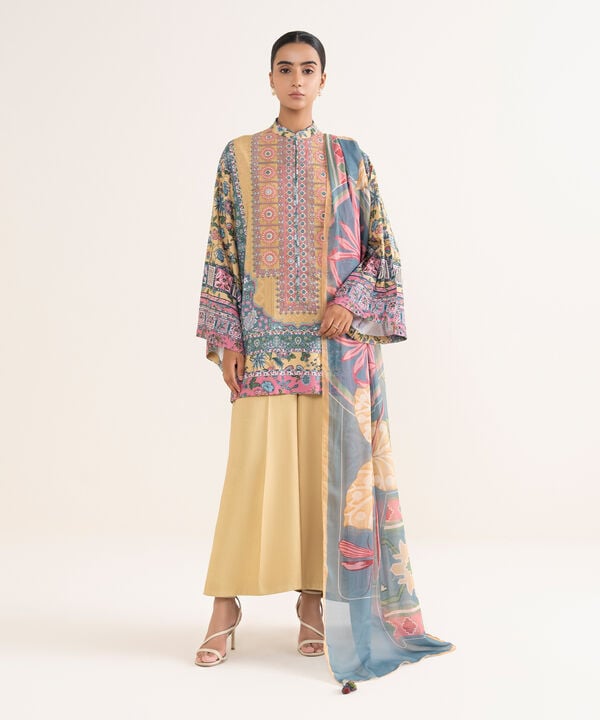 Sapphire 3 Piece Custom Stitched Suit - Yellow - LB30736
