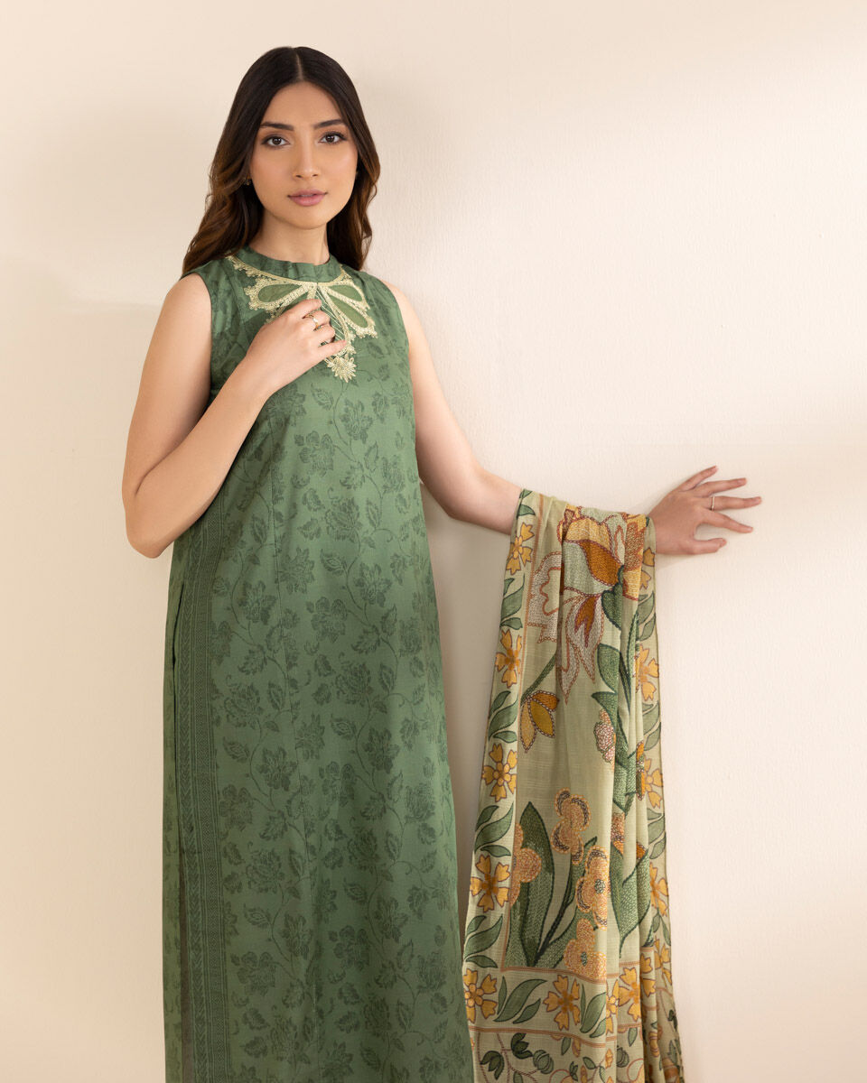 Sapphire 3 Piece Custom Stitched Suit - Green - LB30166
