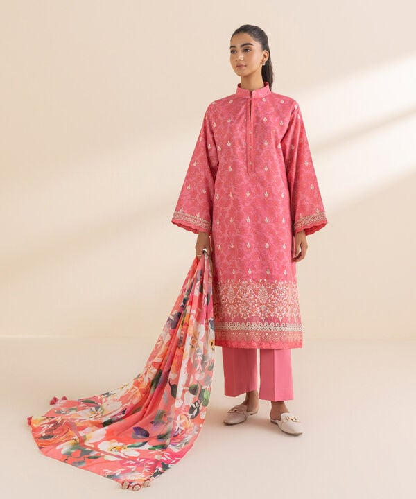 Sapphire 3 Piece Custom Stitched Suit - Pink - LB29316