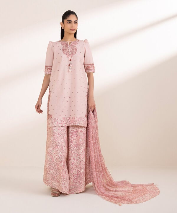 Sapphire 3 Piece Custom Stitched Suit - Pink - LB29617