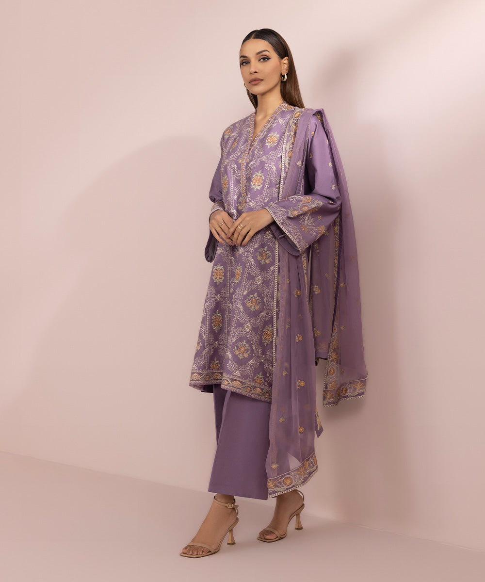 Sapphire 3 Piece Custom Stitched Suit - Purple - LB287160