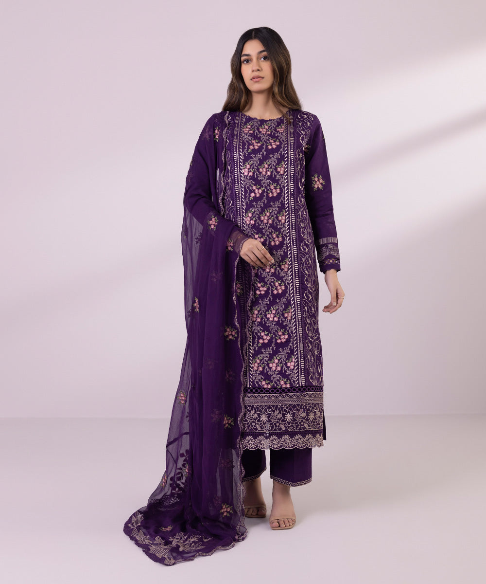 Sapphire 3 Piece Custom Stitched Suit - Purple - LB287151