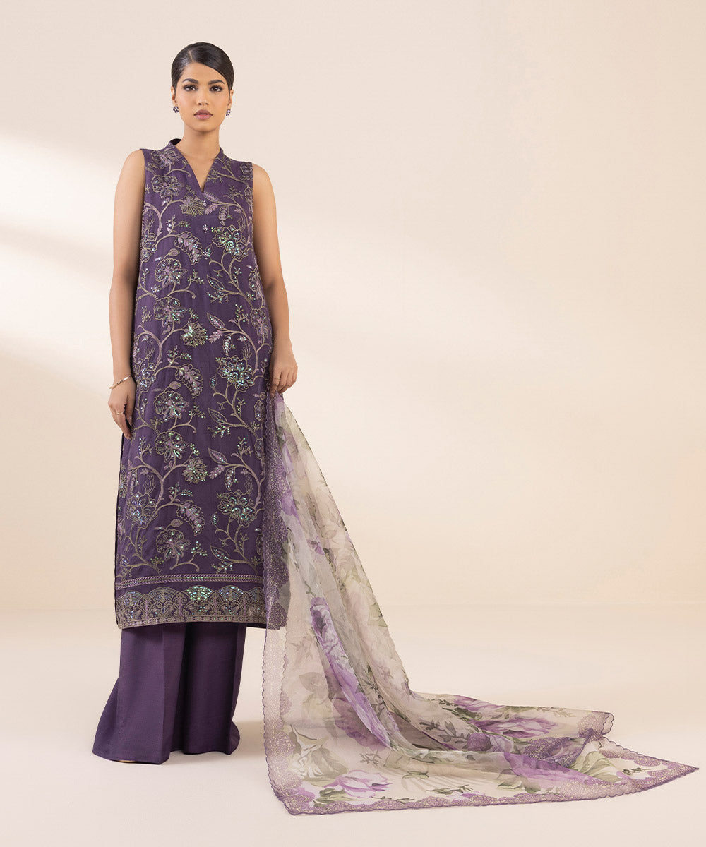 Sapphire 3 Piece Custom Stitched Suit - Purple - LB289258