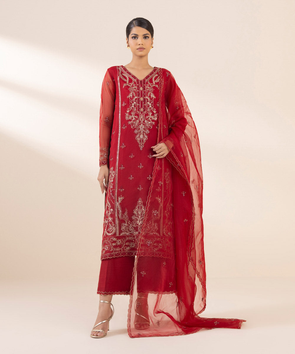 Sapphire 3 Piece Custom Stitched Suit - Red - LB289259