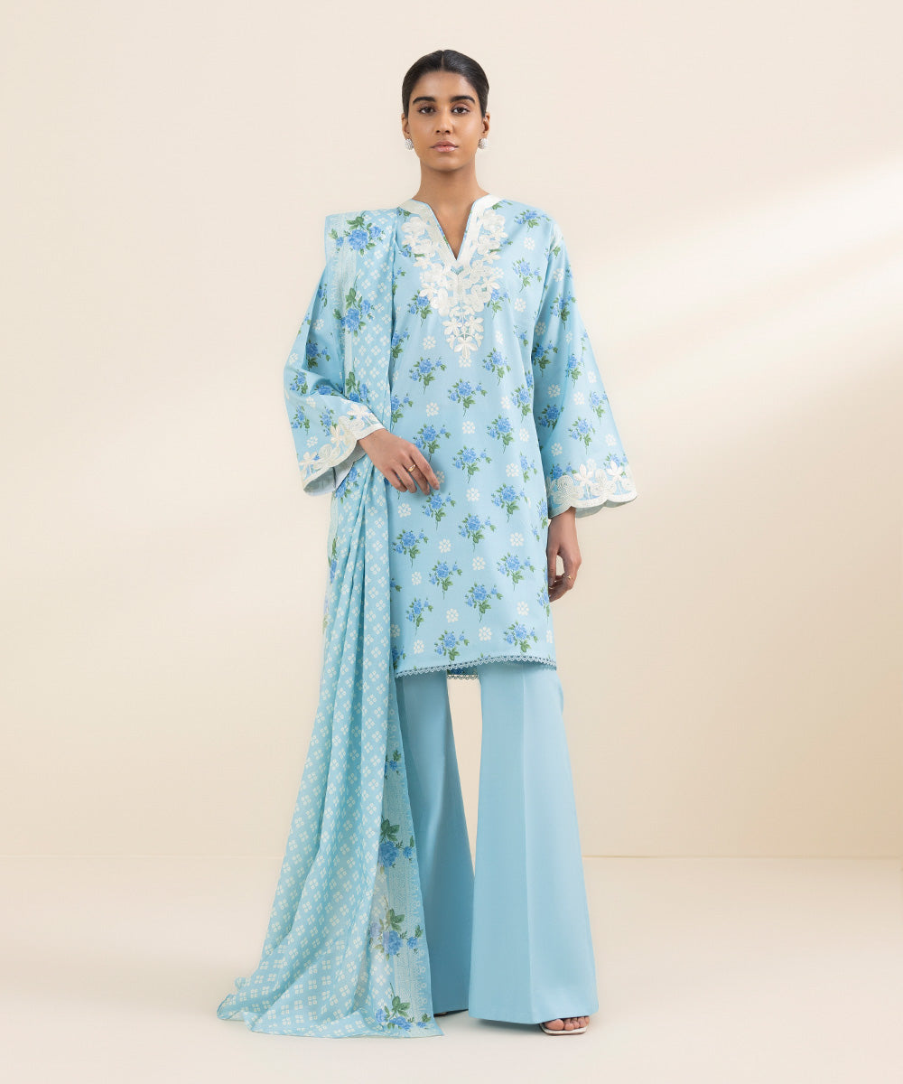 Sapphire 3 Piece Custom Stitched Suit - Blue - LB287797