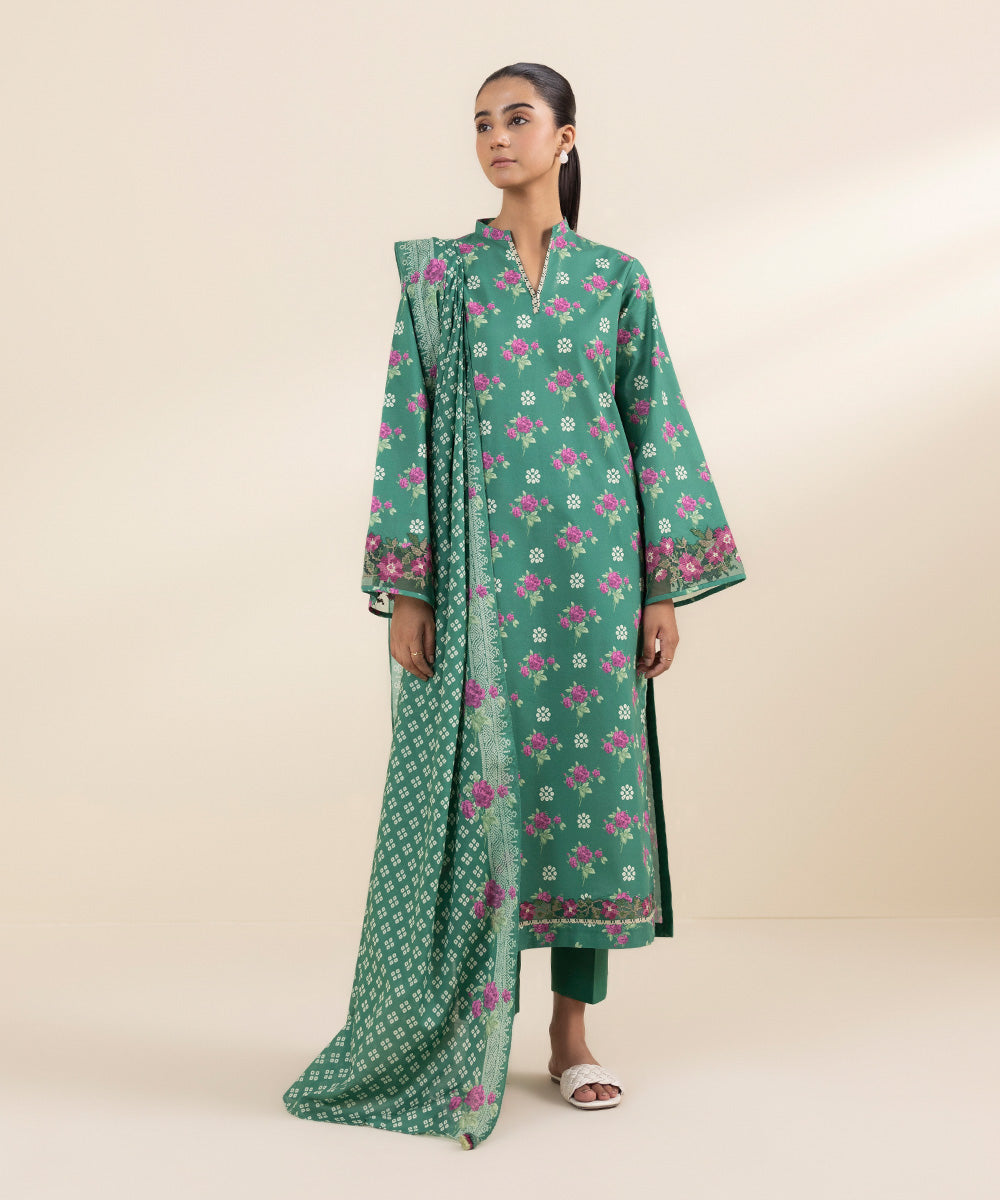 Sapphire 3 Piece Custom Stitched Suit - Green - LB287792