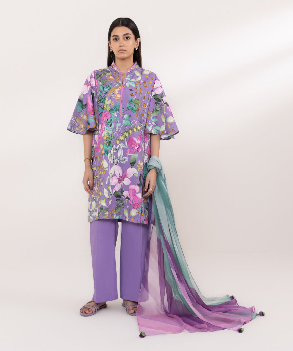 Sapphire 3 Piece Custom Stitched Suit - Purple - LB287578